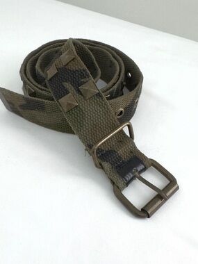 Green Camo Studded Woven Belt 50”
